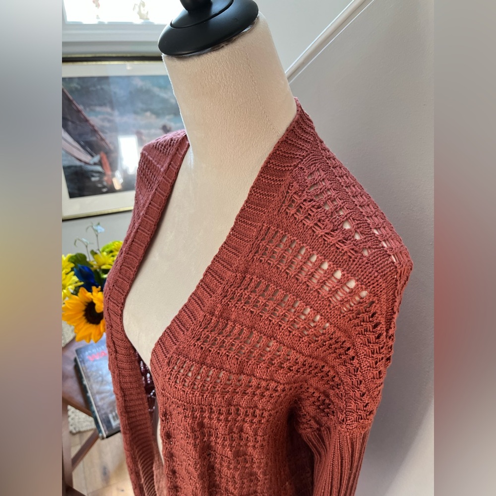 MARLED REUNITED CLOTHING Cardigan Sweater Long Knit Duster Mauve